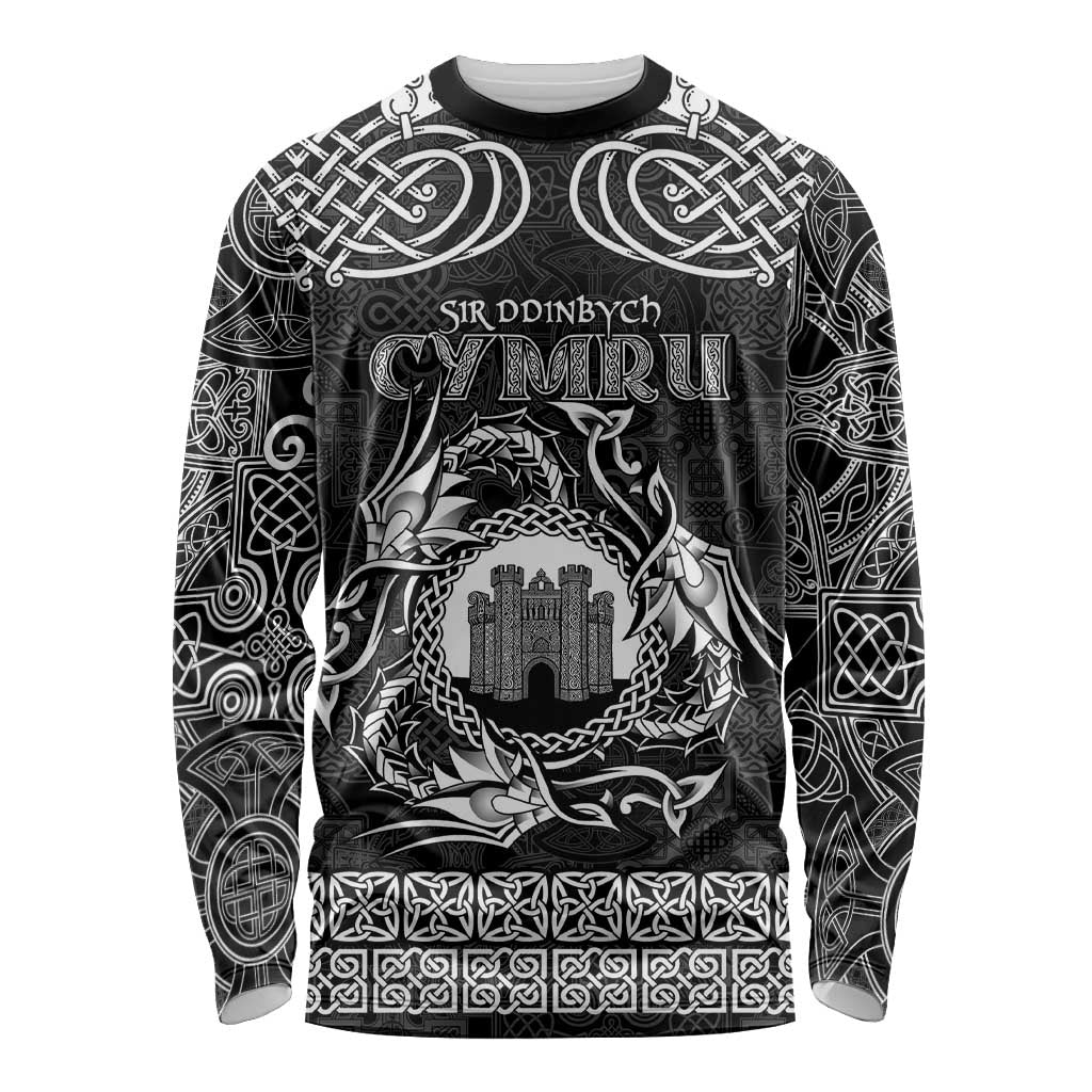 Personalized Denbighshire Sir Ddinbych Long Sleeve Shirt Black Gatehouse Denbigh Castle Celtic-inspired - Wonder Print Shop