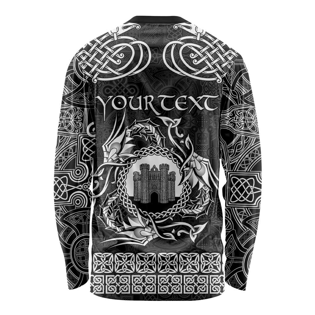 Personalized Denbighshire Sir Ddinbych Long Sleeve Shirt Black Gatehouse Denbigh Castle Celtic-inspired - Wonder Print Shop