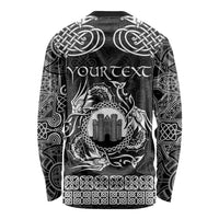 Personalized Denbighshire Sir Ddinbych Long Sleeve Shirt Black Gatehouse Denbigh Castle Celtic-inspired - Wonder Print Shop