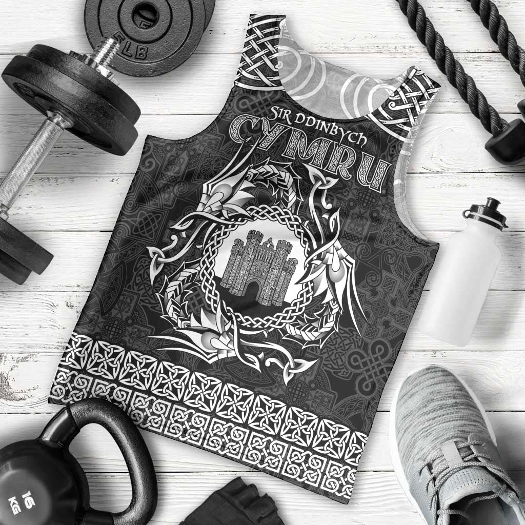 Personalized Denbighshire Sir Ddinbych Men Tank Top Black Gatehouse Denbigh Castle Celtic-inspired - Wonder Print Shop