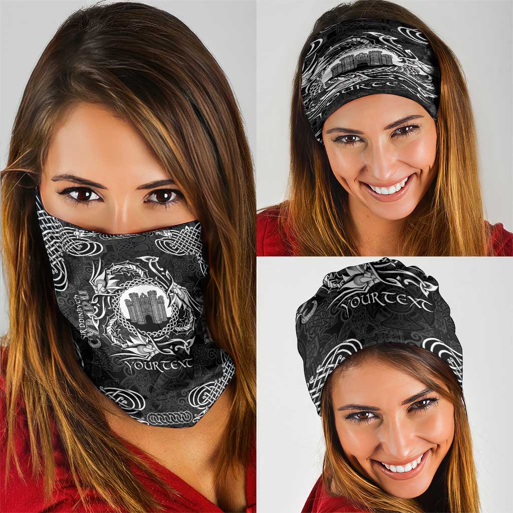 Personalized Denbighshire Sir Ddinbych Neck Gaiter Black Gatehouse Denbigh Castle Celtic-inspired - Wonder Print Shop