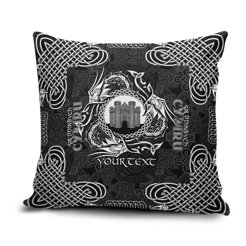 Personalized Denbighshire Sir Ddinbych Pillow Cover Black Gatehouse Denbigh Castle Celtic-inspired - Wonder Print Shop