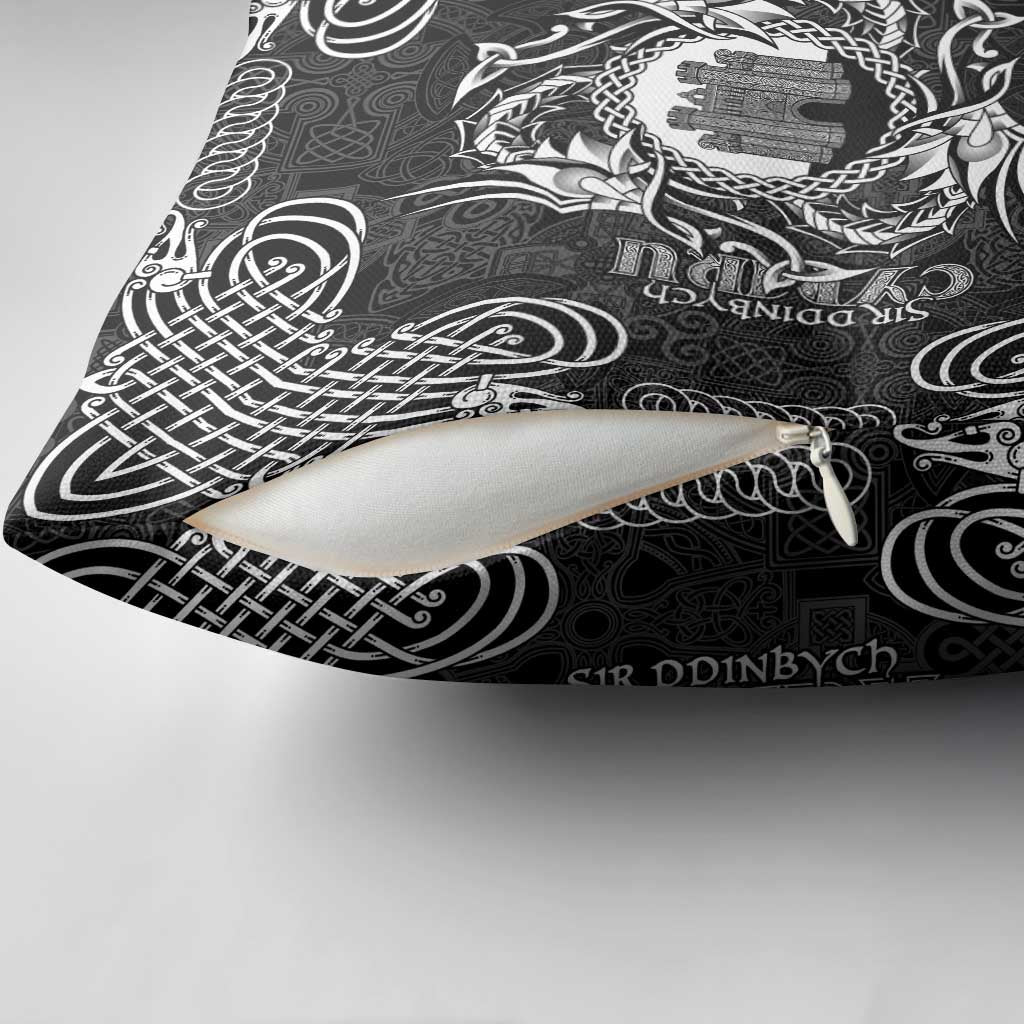 Personalized Denbighshire Sir Ddinbych Pillow Cover Black Gatehouse Denbigh Castle Celtic-inspired - Wonder Print Shop