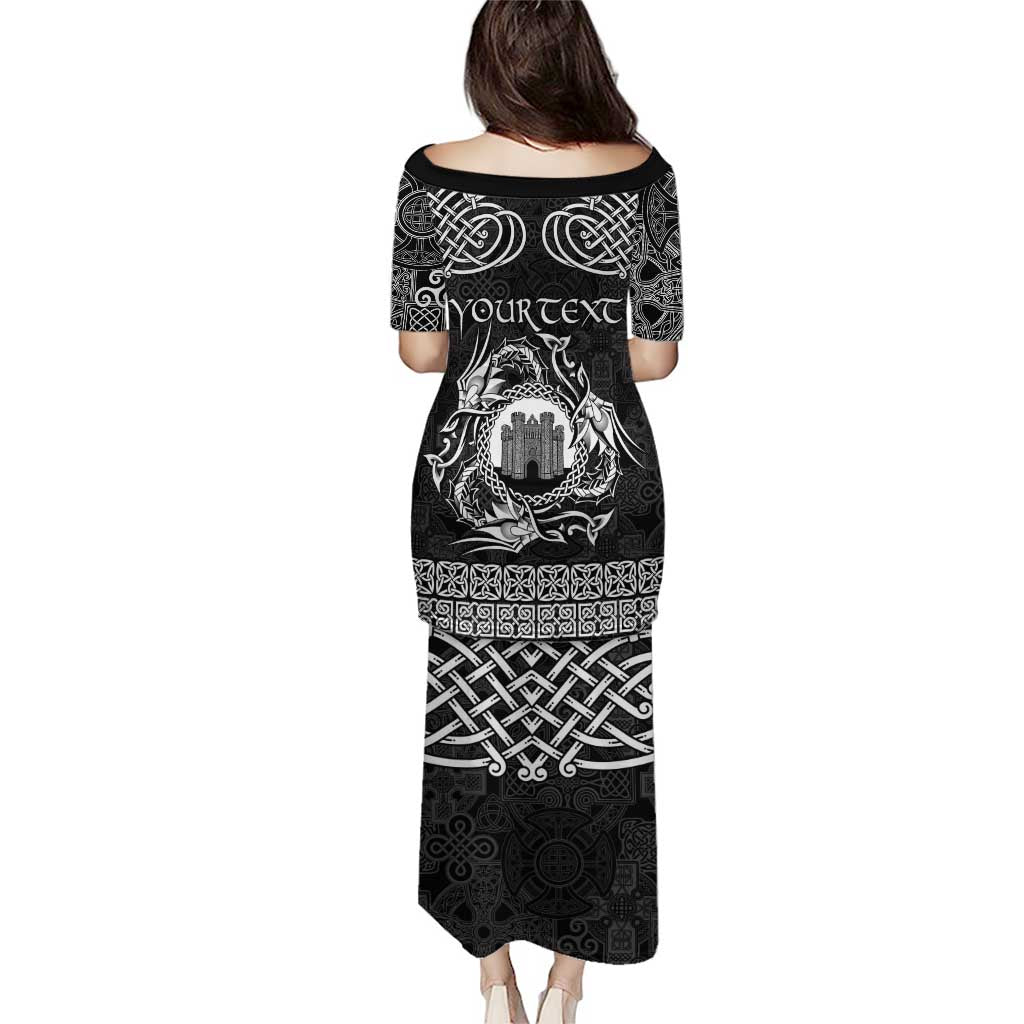 Personalized Denbighshire Sir Ddinbych Puletasi Black Gatehouse Denbigh Castle Celtic-inspired - Wonder Print Shop