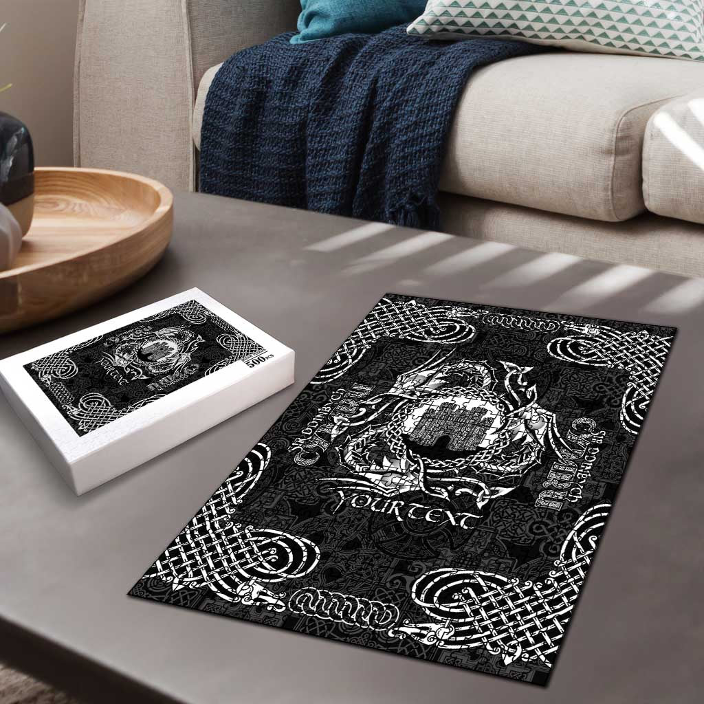 Personalized Denbighshire Sir Ddinbych Puzzle Black Gatehouse Denbigh Castle Celtic-inspired - Wonder Print Shop