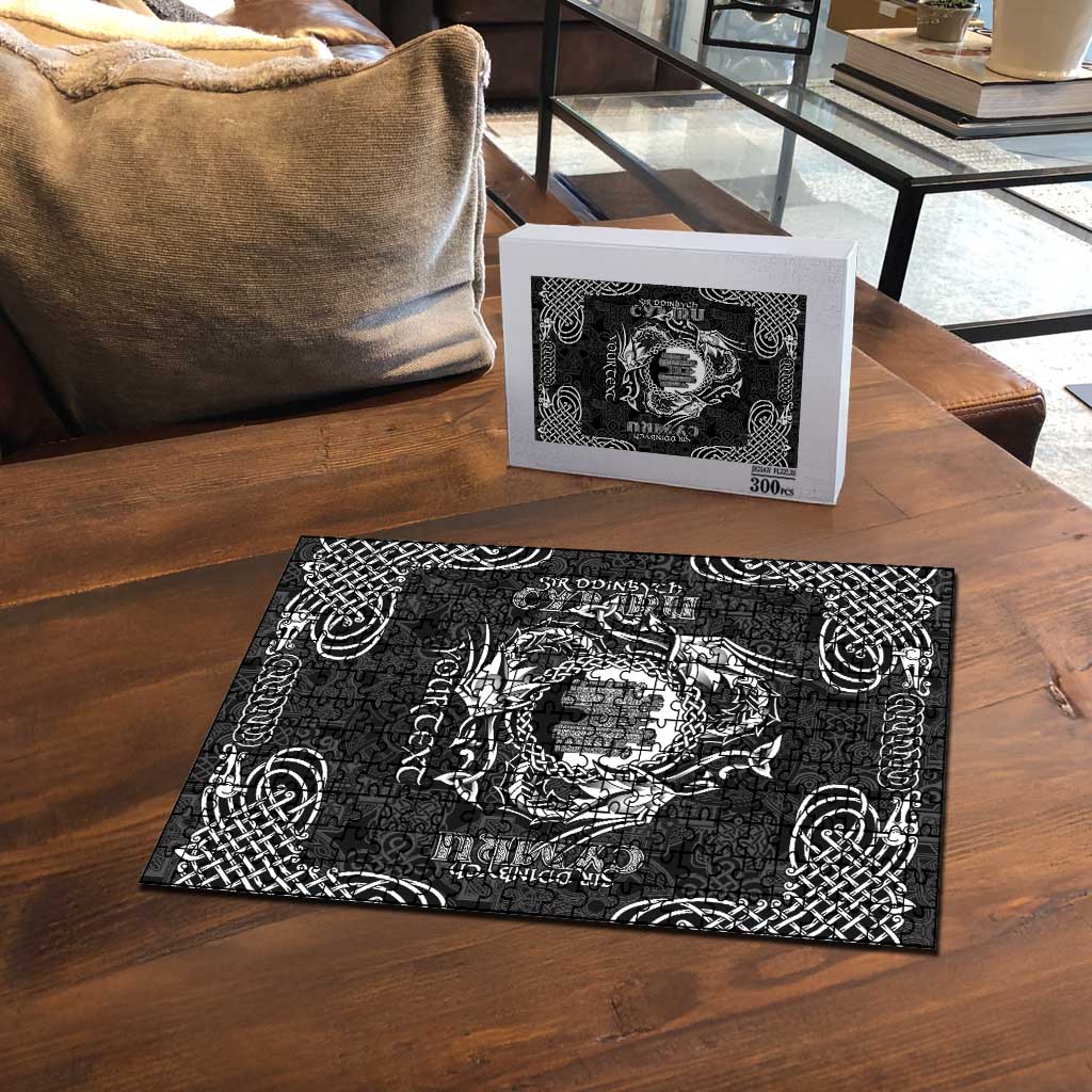 Personalized Denbighshire Sir Ddinbych Puzzle Black Gatehouse Denbigh Castle Celtic-inspired - Wonder Print Shop