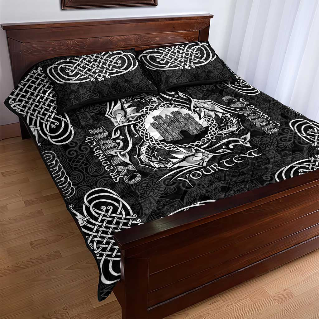 Personalized Denbighshire Sir Ddinbych Quilt Bed Set Black Gatehouse Denbigh Castle Celtic-inspired - Wonder Print Shop