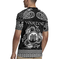 Personalized Denbighshire Sir Ddinbych Rugby Jersey Black Gatehouse Denbigh Castle Celtic-inspired - Wonder Print Shop