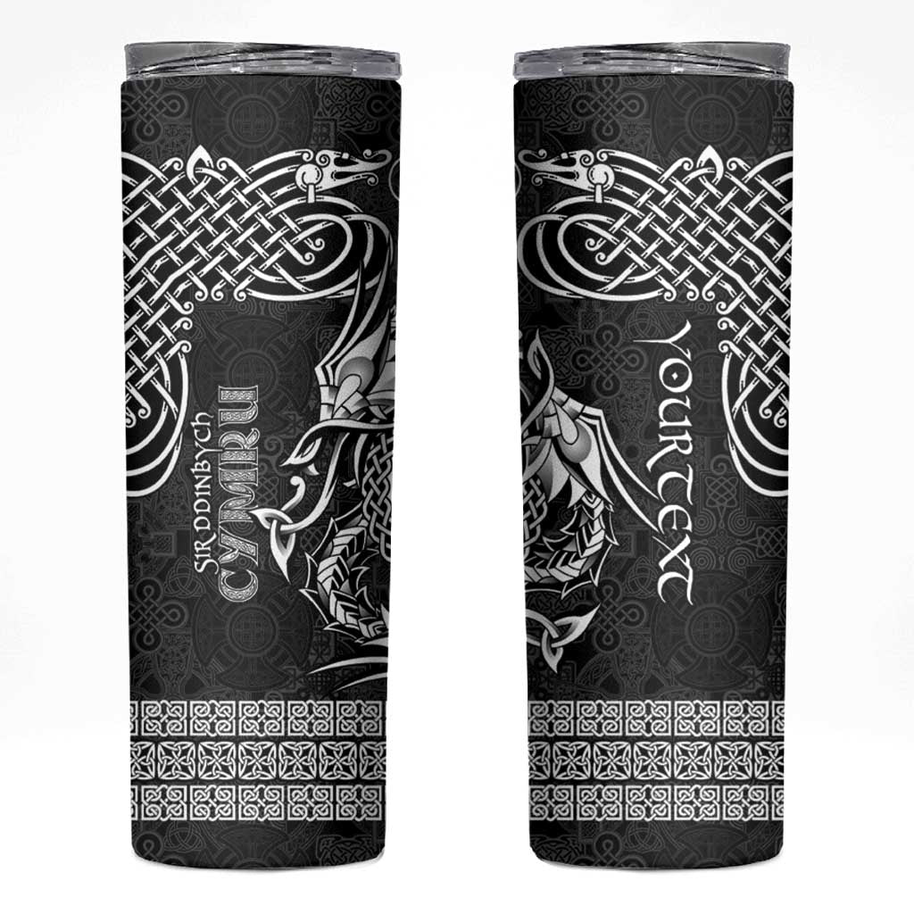 Personalized Denbighshire Sir Ddinbych Skinny Tumbler Black Gatehouse Denbigh Castle Celtic-inspired - Wonder Print Shop