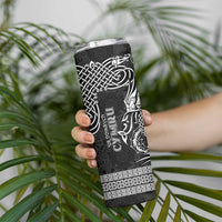 Personalized Denbighshire Sir Ddinbych Skinny Tumbler Black Gatehouse Denbigh Castle Celtic-inspired - Wonder Print Shop