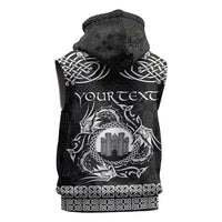 Personalized Denbighshire Sir Ddinbych Sleeveless Hoodie Black Gatehouse Denbigh Castle Celtic-inspired - Wonder Print Shop