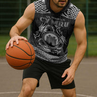 Personalized Denbighshire Sir Ddinbych Sleeveless Hoodie Black Gatehouse Denbigh Castle Celtic-inspired - Wonder Print Shop