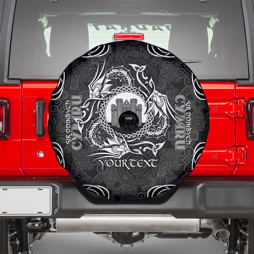 Personalized Denbighshire Sir Ddinbych Spare Tire Cover Black Gatehouse Denbigh Castle Celtic-inspired - Wonder Print Shop