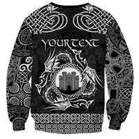 Personalized Denbighshire Sir Ddinbych Sweatshirt Black Gatehouse Denbigh Castle Celtic-inspired - Wonder Print Shop