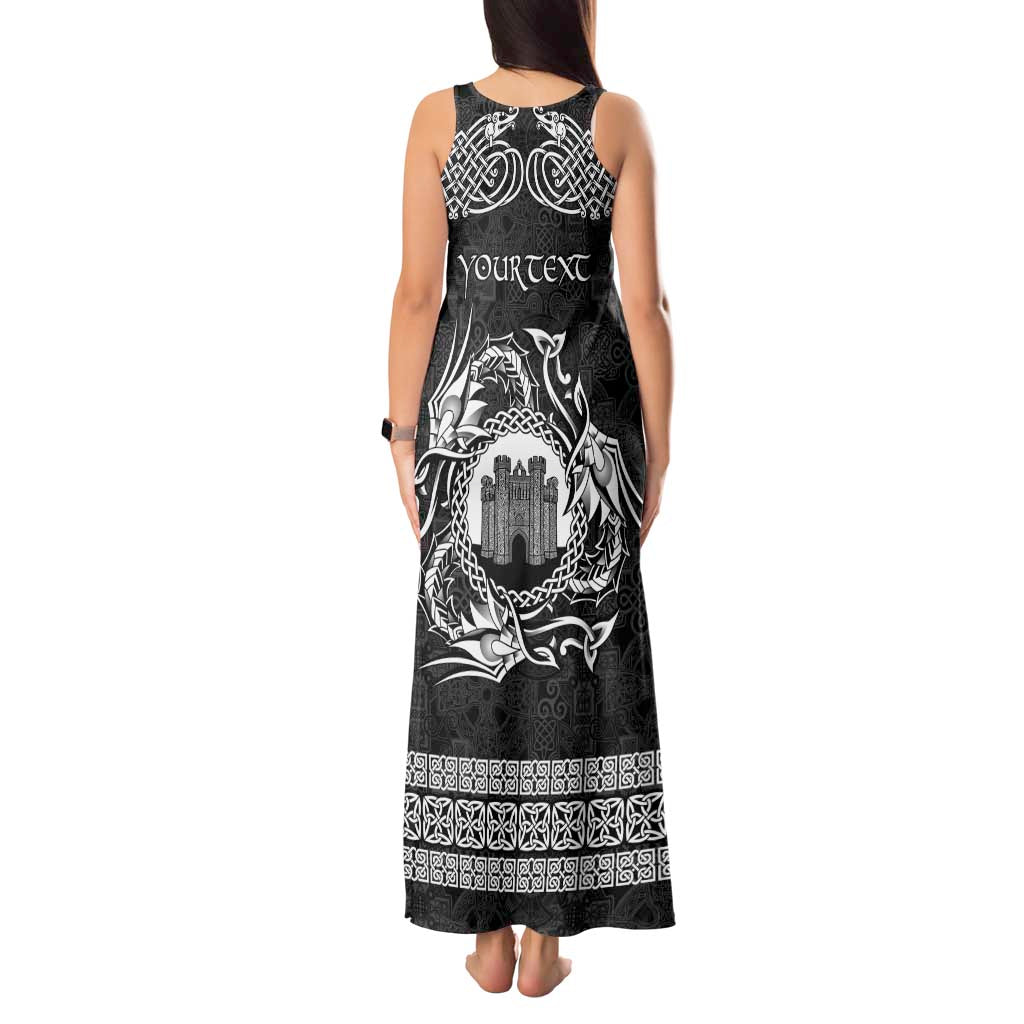 Personalized Denbighshire Sir Ddinbych Tank Maxi Dress Black Gatehouse Denbigh Castle Celtic-inspired - Wonder Print Shop