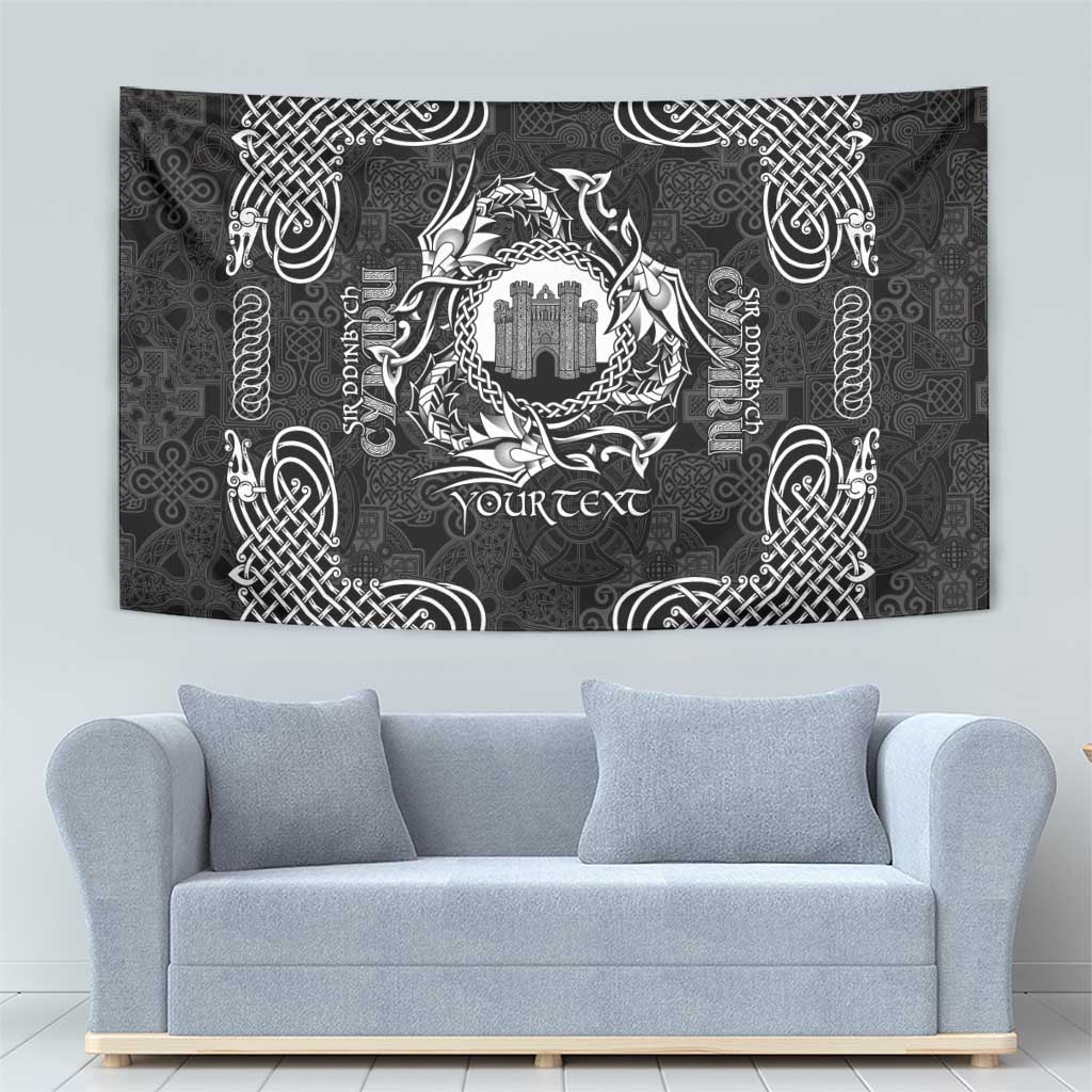 Personalized Denbighshire Sir Ddinbych Tapestry Black Gatehouse Denbigh Castle Celtic-inspired - Wonder Print Shop