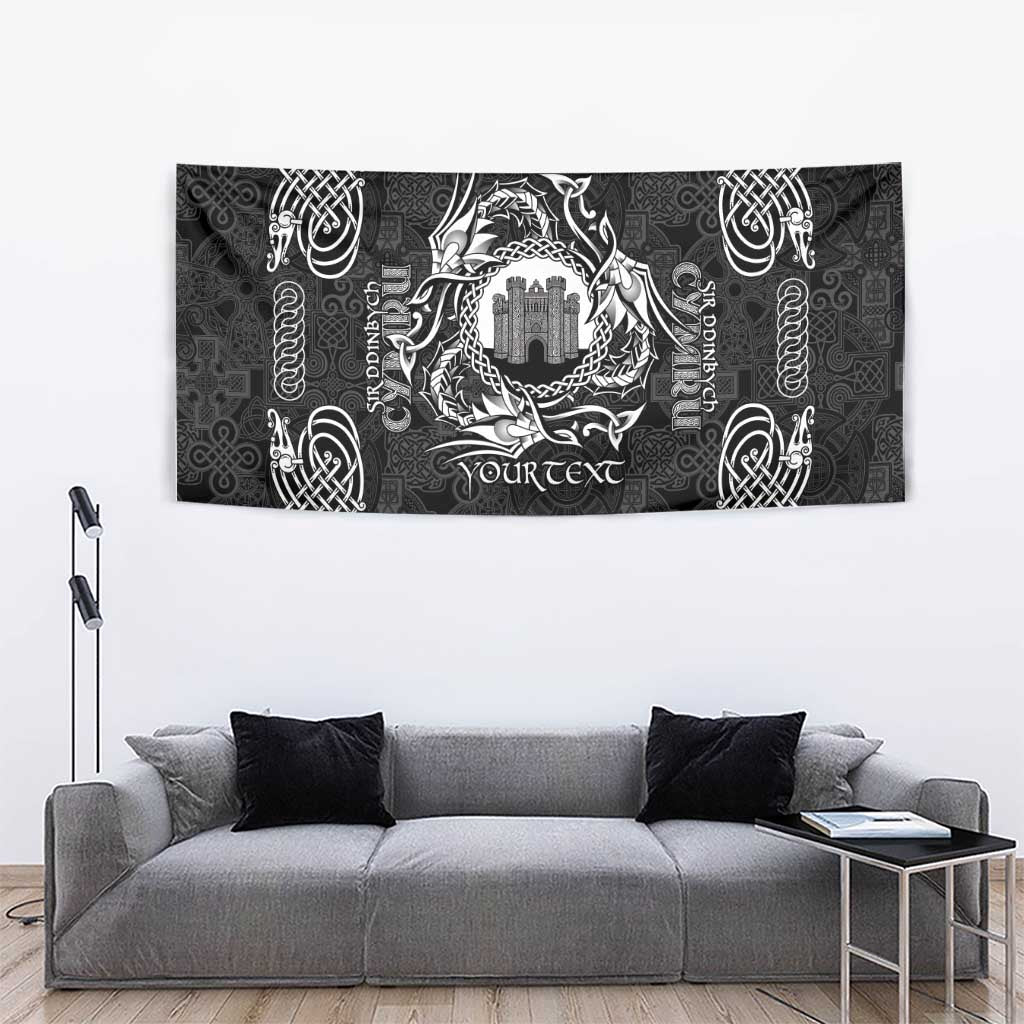 Personalized Denbighshire Sir Ddinbych Tapestry Black Gatehouse Denbigh Castle Celtic-inspired - Wonder Print Shop