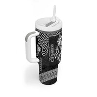 Personalized Denbighshire Sir Ddinbych Tumbler With Handle Black Gatehouse Denbigh Castle Celtic-inspired - Wonder Print Shop