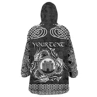 Personalized Denbighshire Sir Ddinbych Wearable Blanket Hoodie Black Gatehouse Denbigh Castle Celtic-inspired - Wonder Print Shop