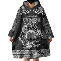 Personalized Denbighshire Sir Ddinbych Wearable Blanket Hoodie Black Gatehouse Denbigh Castle Celtic-inspired - Wonder Print Shop
