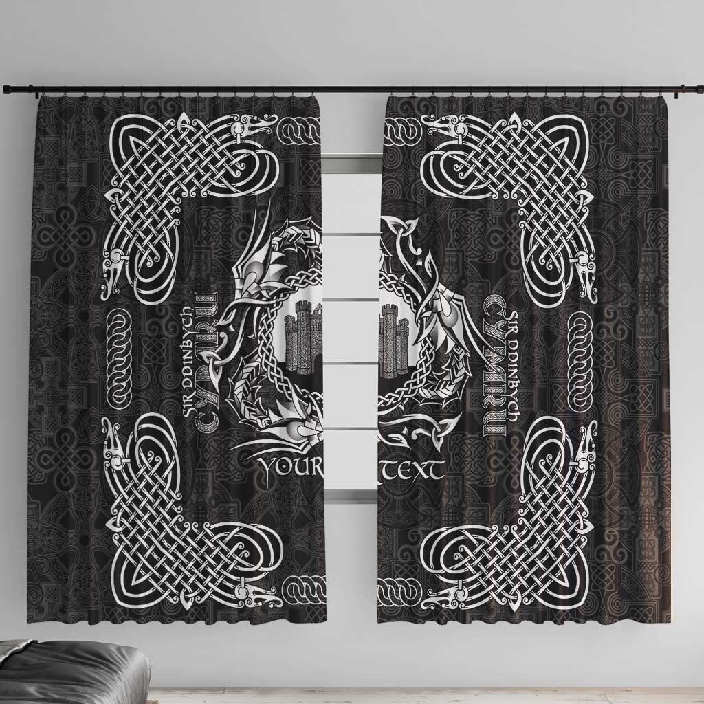 Personalized Denbighshire Sir Ddinbych Window Curtain Black Gatehouse Denbigh Castle Celtic-inspired - Wonder Print Shop