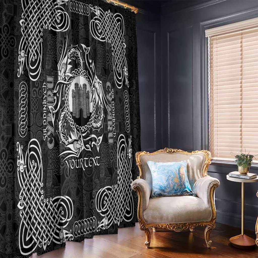 Personalized Denbighshire Sir Ddinbych Window Curtain Black Gatehouse Denbigh Castle Celtic-inspired - Wonder Print Shop