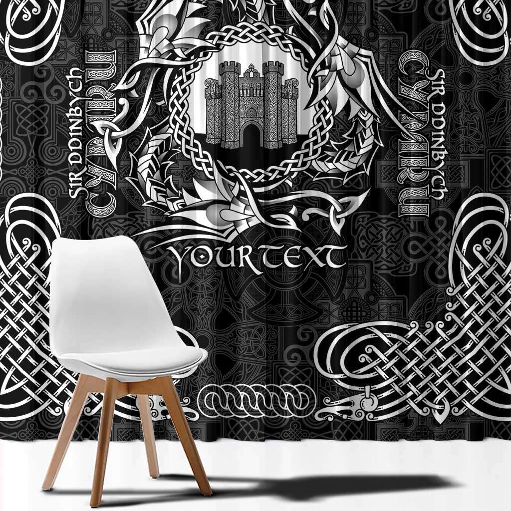 Personalized Denbighshire Sir Ddinbych Window Curtain Black Gatehouse Denbigh Castle Celtic-inspired - Wonder Print Shop
