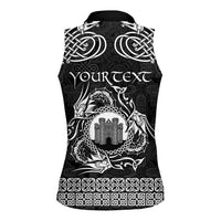 Personalized Denbighshire Sir Ddinbych Women Sleeveless Polo Shirt Black Gatehouse Denbigh Castle Celtic-inspired - Wonder Print Shop