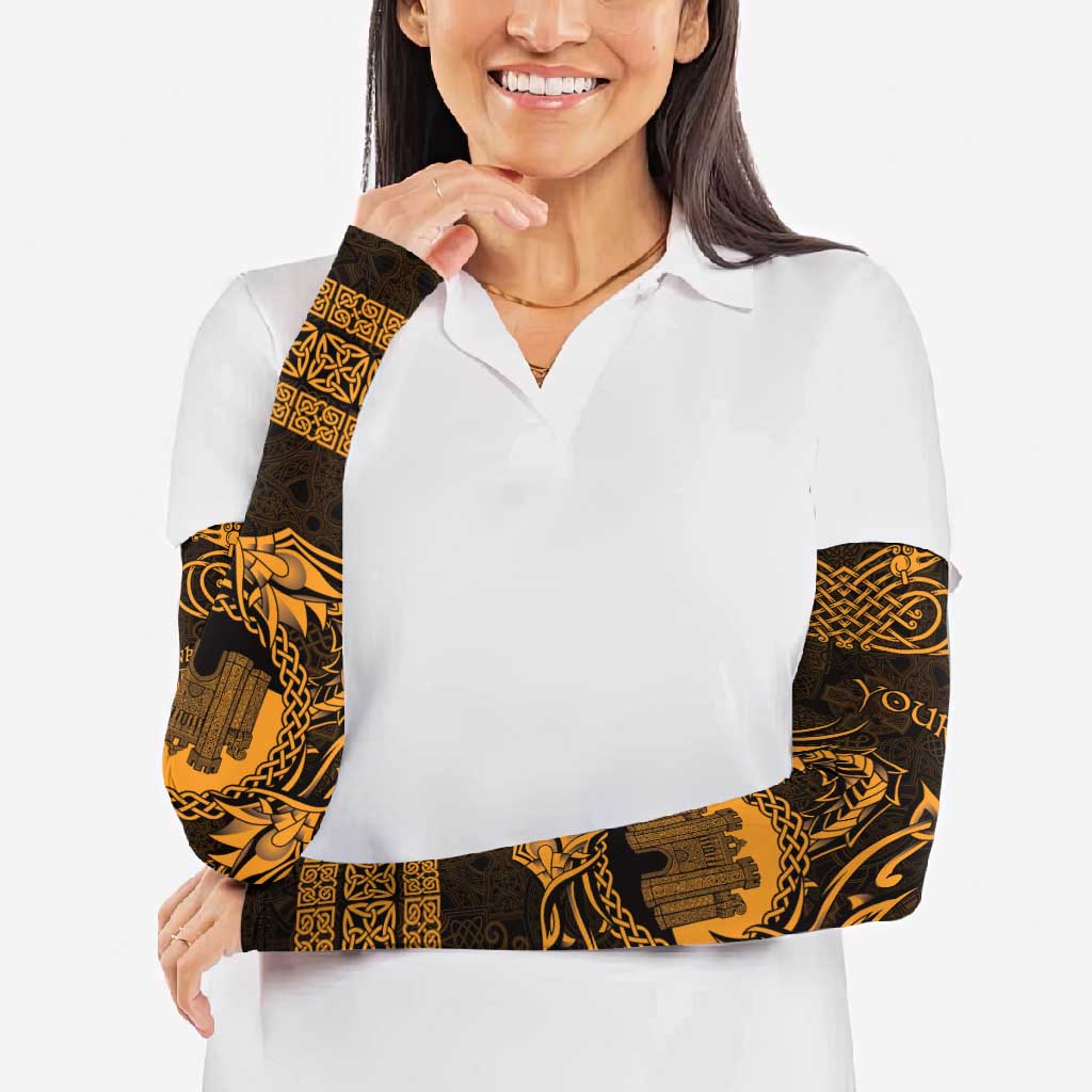 Personalized Denbighshire Sir Ddinbych Arm Sleeves Gold Gatehouse Denbigh Castle Celtic-inspired - Wonder Print Shop