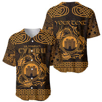Personalized Denbighshire Sir Ddinbych Baseball Jersey Gold Gatehouse Denbigh Castle Celtic-inspired - Wonder Print Shop