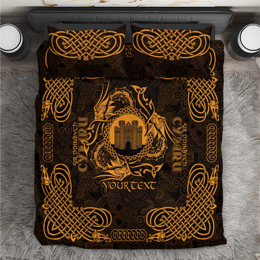 Personalized Denbighshire Sir Ddinbych Bedding Set Gold Gatehouse Denbigh Castle Celtic-inspired - Wonder Print Shop