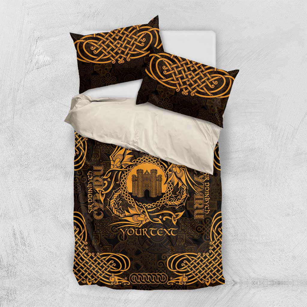 Personalized Denbighshire Sir Ddinbych Bedding Set Gold Gatehouse Denbigh Castle Celtic-inspired - Wonder Print Shop