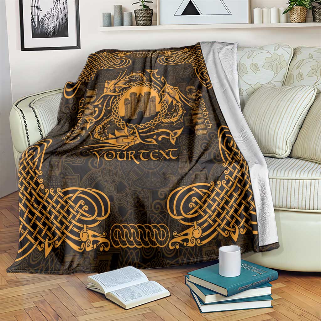 Personalized Denbighshire Sir Ddinbych Blanket Gold Gatehouse Denbigh Castle Celtic-inspired - Wonder Print Shop