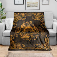 Personalized Denbighshire Sir Ddinbych Blanket Gold Gatehouse Denbigh Castle Celtic-inspired - Wonder Print Shop