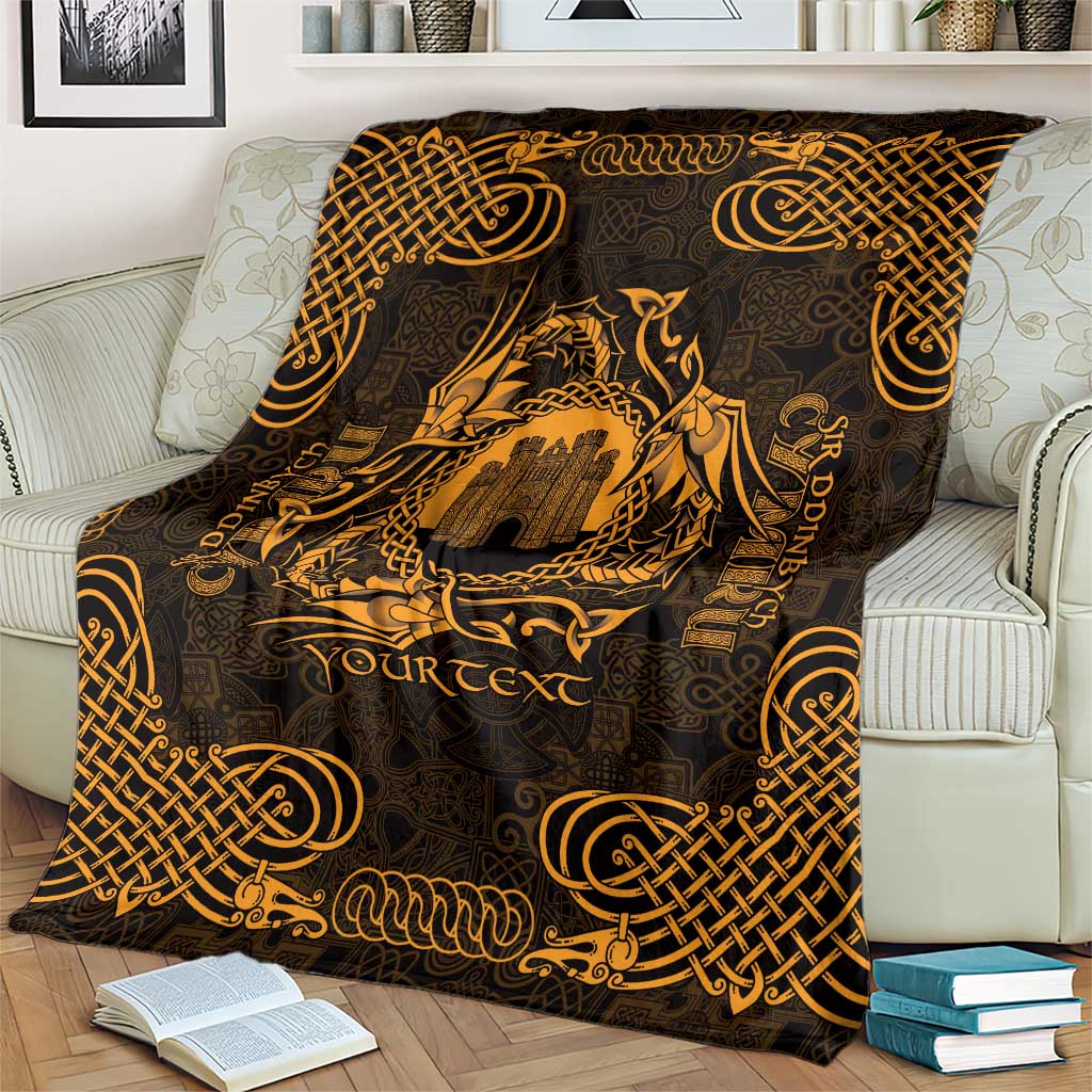 Personalized Denbighshire Sir Ddinbych Blanket Gold Gatehouse Denbigh Castle Celtic-inspired - Wonder Print Shop
