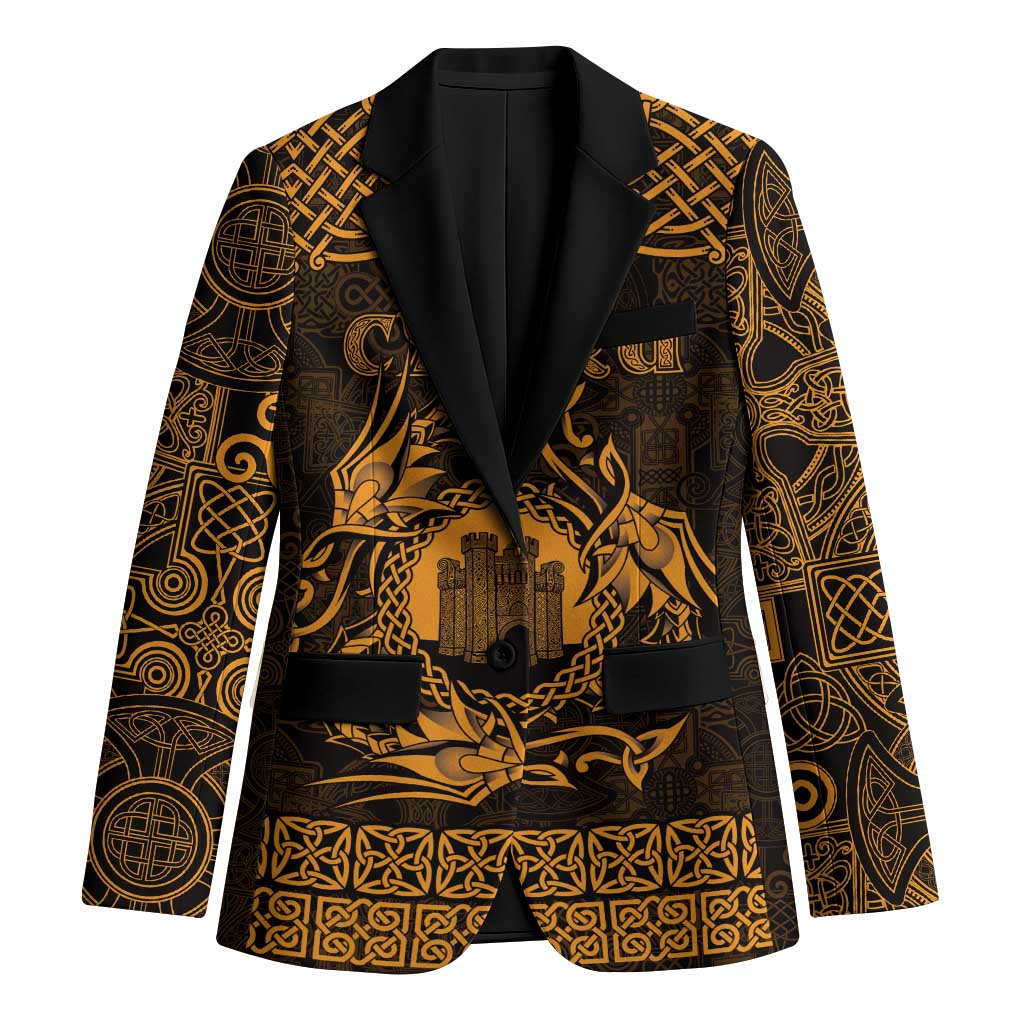 Personalized Denbighshire Sir Ddinbych Blazer Gold Gatehouse Denbigh Castle Celtic-inspired - Wonder Print Shop