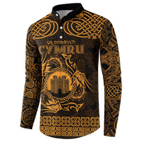 Personalized Denbighshire Sir Ddinbych Button Sweatshirt Gold Gatehouse Denbigh Castle Celtic-inspired - Wonder Print Shop