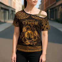 Personalized Denbighshire Sir Ddinbych Cross Shoulder Shirt Gold Gatehouse Denbigh Castle Celtic-inspired - Wonder Print Shop