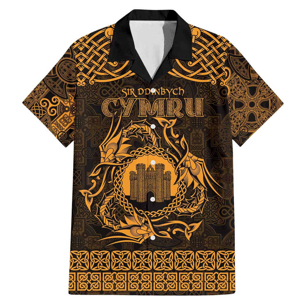 Personalized Denbighshire Sir Ddinbych Family Matching Mermaid Dress and Hawaiian Shirt Gold Gatehouse Denbigh Castle Celtic-inspired - Wonder Print Shop