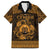 Personalized Denbighshire Sir Ddinbych Family Matching Off The Shoulder Long Sleeve Dress and Hawaiian Shirt Gold Gatehouse Denbigh Castle Celtic-inspired - Wonder Print Shop