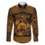 Personalized Denbighshire Sir Ddinbych Family Matching Off The Shoulder Long Sleeve Dress and Hawaiian Shirt Gold Gatehouse Denbigh Castle Celtic-inspired - Wonder Print Shop