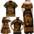 Personalized Denbighshire Sir Ddinbych Family Matching Off Shoulder Maxi Dress and Hawaiian Shirt Gold Gatehouse Denbigh Castle Celtic-inspired - Wonder Print Shop