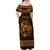 Personalized Denbighshire Sir Ddinbych Family Matching Off Shoulder Maxi Dress and Hawaiian Shirt Gold Gatehouse Denbigh Castle Celtic-inspired - Wonder Print Shop