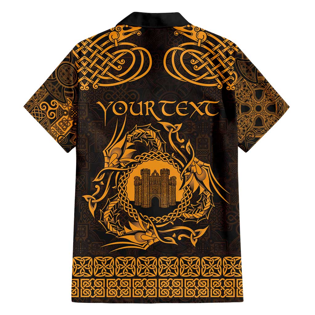 Personalized Denbighshire Sir Ddinbych Family Matching Puletasi and Hawaiian Shirt Gold Gatehouse Denbigh Castle Celtic-inspired - Wonder Print Shop