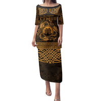 Personalized Denbighshire Sir Ddinbych Family Matching Puletasi and Hawaiian Shirt Gold Gatehouse Denbigh Castle Celtic-inspired - Wonder Print Shop