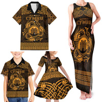Personalized Denbighshire Sir Ddinbych Family Matching Tank Maxi Dress and Hawaiian Shirt Gold Gatehouse Denbigh Castle Celtic-inspired - Wonder Print Shop