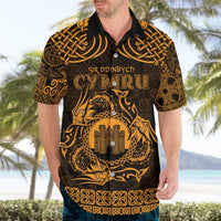 Personalized Denbighshire Sir Ddinbych Hawaiian Shirt Gold Gatehouse Denbigh Castle Celtic-inspired - Wonder Print Shop