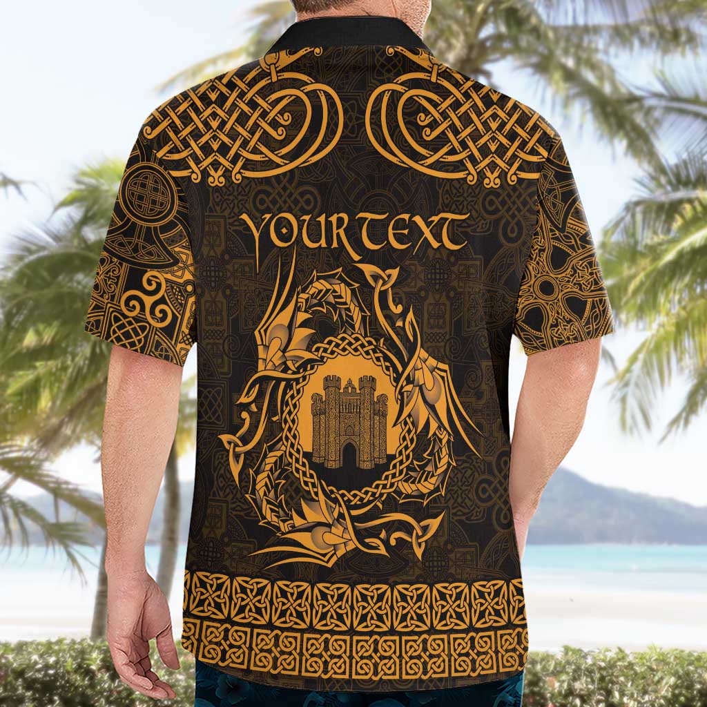Personalized Denbighshire Sir Ddinbych Hawaiian Shirt Gold Gatehouse Denbigh Castle Celtic-inspired - Wonder Print Shop