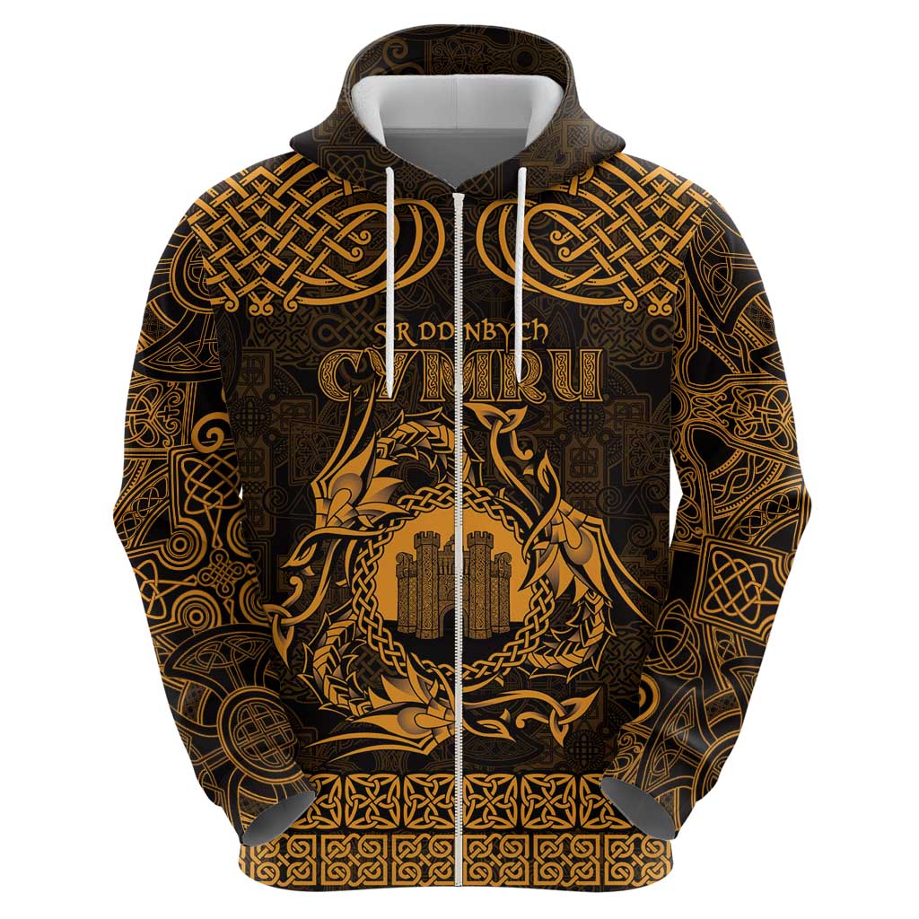 Personalized Denbighshire Sir Ddinbych Hoodie Gold Gatehouse Denbigh Castle Celtic-inspired - Wonder Print Shop