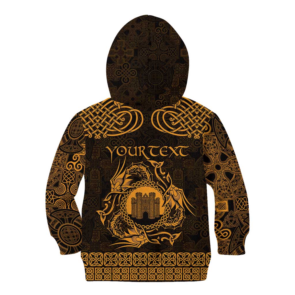 Personalized Denbighshire Sir Ddinbych Kid Hoodie Gold Gatehouse Denbigh Castle Celtic-inspired - Wonder Print Shop